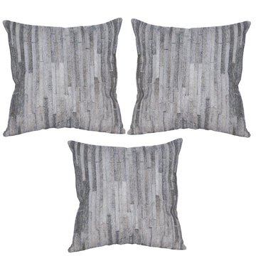 Hilason Cowhide Leather Hair-On Patchwork Cushion Pillow Cover